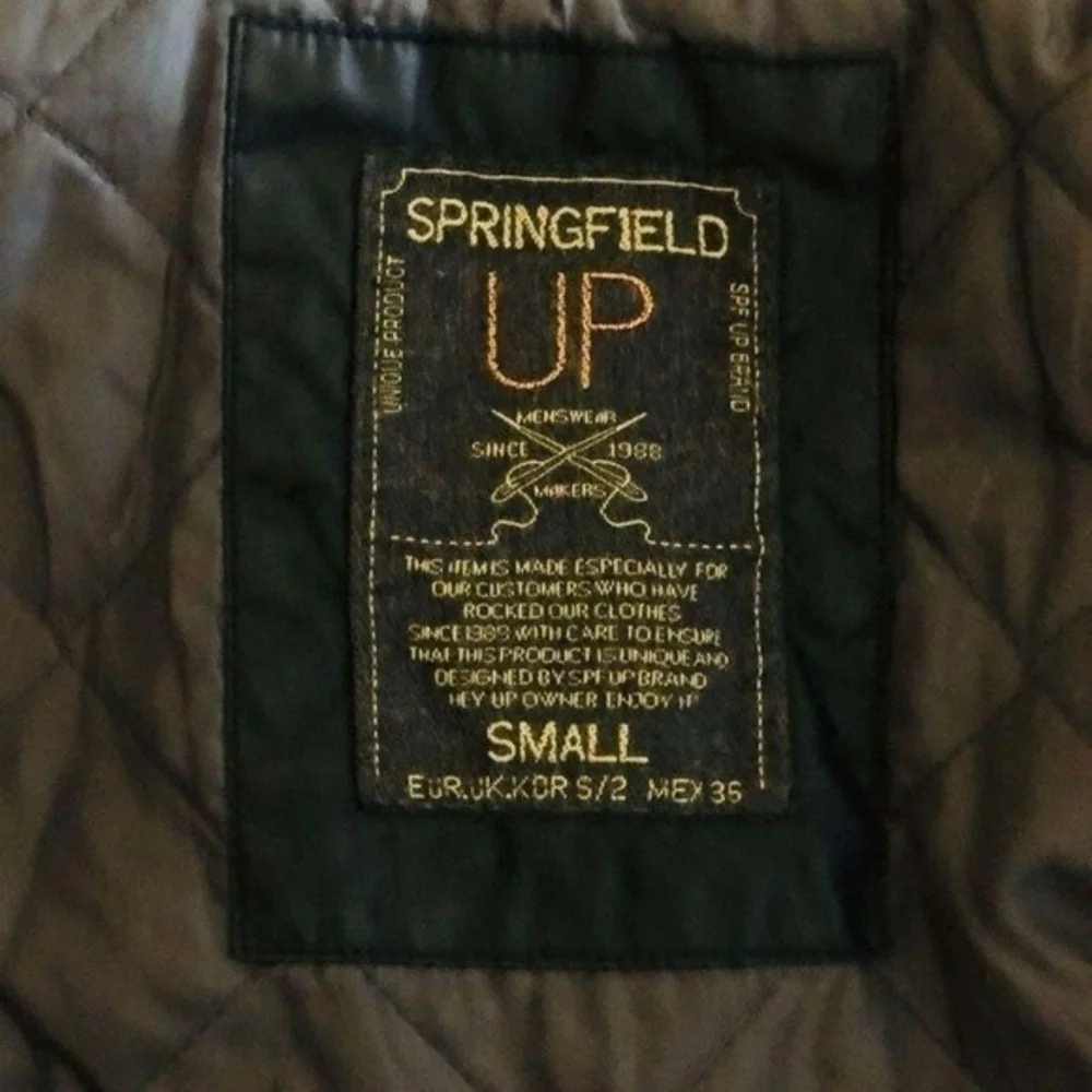 Springfield UP Men's Black Zip Front Blazer Jacket S Windbreaker VG